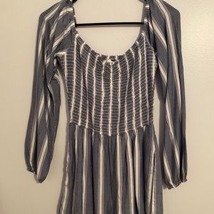 hollister striped long sleeve romper